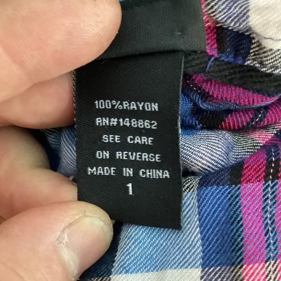 Torrid Plaid Button Down Shirt Blue Multicolor Size 1X - Picture 7 of 7